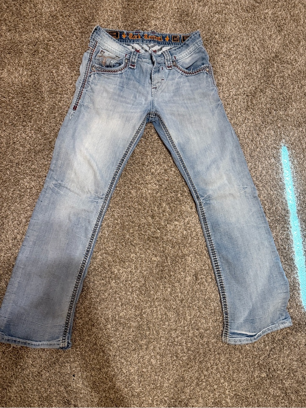 Rock Revival Men's Light Blue Bootcut Jeans